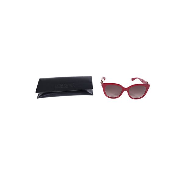 Moschino Cat Eye Sunglasses w/ Gold Buckle Accent Arms–Red / Brown Gradient–NWT main image 8